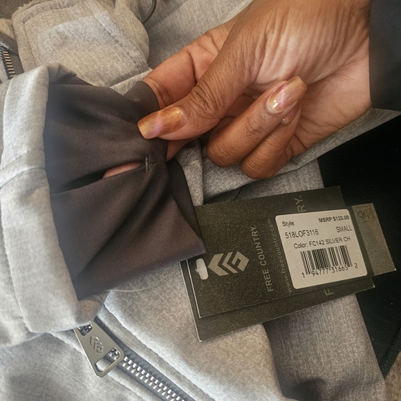 Women's Gray Hooded Jacket - Picture 11 of 11